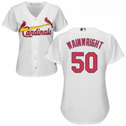 Womens Majestic St Louis Cardinals 50 Adam Wainwright Authentic White Home Cool Base MLB Jersey