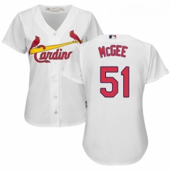 Womens Majestic St Louis Cardinals 51 Willie McGee Replica White Home Cool Base MLB Jersey