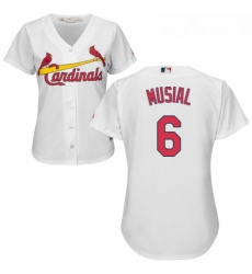 Womens Majestic St Louis Cardinals 6 Stan Musial Authentic White Home Cool Base MLB Jersey