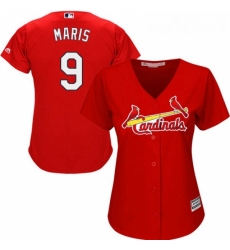 Womens Majestic St Louis Cardinals 9 Roger Maris Authentic Red Alternate Cool Base MLB Jersey