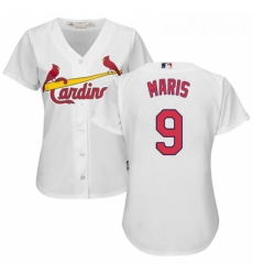Womens Majestic St Louis Cardinals 9 Roger Maris Replica White Home Cool Base MLB Jersey