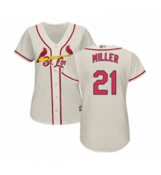 Womens St Louis Cardinals 21 Andrew Miller Replica Cream Alternate Cool Base Baseball Jersey 