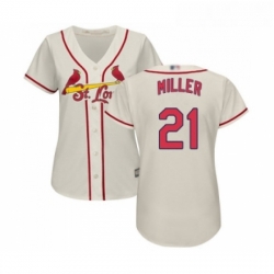 Womens St Louis Cardinals 21 Andrew Miller Replica Cream Alternate Cool Base Baseball Jersey 