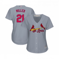 Womens St Louis Cardinals 21 Andrew Miller Replica Grey Road Cool Base Baseball Jersey 