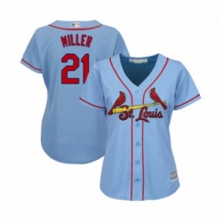 Womens St Louis Cardinals 21 Andrew Miller Replica Light Blue Alternate Cool Base Baseball Jersey 