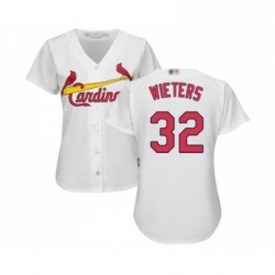 Womens St Louis Cardinals 32 Matt Wieters Replica White Home Cool Base Baseball Jersey 