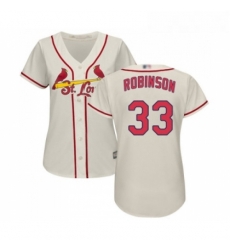 Womens St Louis Cardinals 33 Drew Robinson Replica Cream Alternate Cool Base Baseball Jersey 