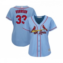 Womens St Louis Cardinals 33 Drew Robinson Replica Light Blue Alternate Cool Base Baseball Jersey 