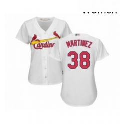 Womens St Louis Cardinals 38 Jose Martinez Replica White Home Cool Base Baseball Jersey 