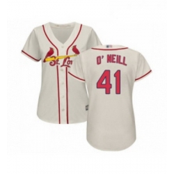 Womens St Louis Cardinals 41 Tyler O Neill Replica Cream Alternate Cool Base Baseball Jersey 