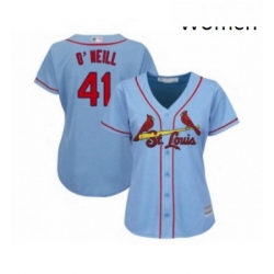 Womens St Louis Cardinals 41 Tyler O Neill Replica Light Blue Alternate Cool Base Baseball Jersey 