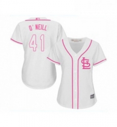 Womens St Louis Cardinals 41 Tyler O Neill Replica White Fashion Cool Base Baseball Jersey 