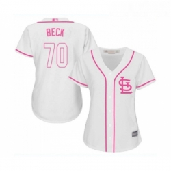 Womens St Louis Cardinals 70 Chris Beck Replica White Fashion Cool Base Baseball Jersey 