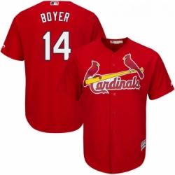 Youth Majestic St Louis Cardinals 14 Ken Boyer Authentic Red Alternate Cool Base MLB Jersey