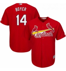 Youth Majestic St Louis Cardinals 14 Ken Boyer Replica Red Alternate Cool Base MLB Jersey
