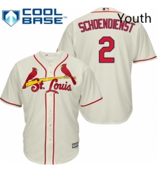 Youth Majestic St Louis Cardinals 2 Red Schoendienst Authentic Cream Alternate Cool Base MLB Jersey