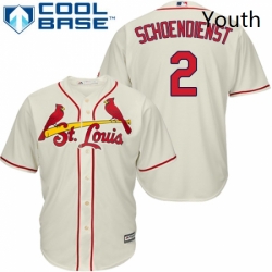 Youth Majestic St Louis Cardinals 2 Red Schoendienst Replica Cream Alternate Cool Base MLB Jersey
