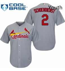Youth Majestic St Louis Cardinals 2 Red Schoendienst Replica Grey Road Cool Base MLB Jersey