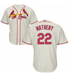 Youth Majestic St Louis Cardinals 22 Mike Matheny Authentic Cream Alternate Cool Base MLB Jersey