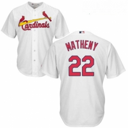 Youth Majestic St Louis Cardinals 22 Mike Matheny Authentic White Home Cool Base MLB Jersey
