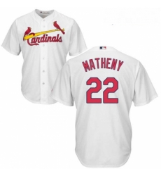 Youth Majestic St Louis Cardinals 22 Mike Matheny Replica White Home Cool Base MLB Jersey