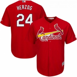 Youth Majestic St Louis Cardinals 24 Whitey Herzog Authentic Red Alternate Cool Base MLB Jersey