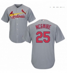 Youth Majestic St Louis Cardinals 25 Mark McGwire Authentic Grey Road Cool Base MLB Jersey