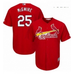 Youth Majestic St Louis Cardinals 25 Mark McGwire Authentic Red Alternate Cool Base MLB Jersey