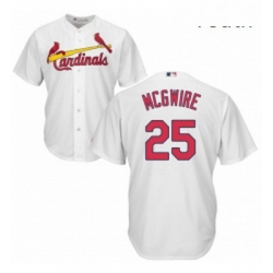 Youth Majestic St Louis Cardinals 25 Mark McGwire Authentic White Home Cool Base MLB Jersey