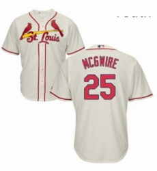 Youth Majestic St Louis Cardinals 25 Mark McGwire Replica Cream Alternate Cool Base MLB Jersey
