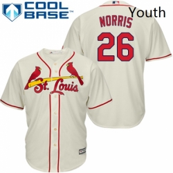 Youth Majestic St Louis Cardinals 26 Bud Norris Authentic Cream Alternate Cool Base MLB Jersey 