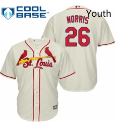 Youth Majestic St Louis Cardinals 26 Bud Norris Replica Cream Alternate Cool Base MLB Jersey 