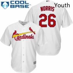 Youth Majestic St Louis Cardinals 26 Bud Norris Replica White Home Cool Base MLB Jersey 