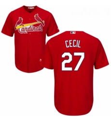 Youth Majestic St Louis Cardinals 27 Brett Cecil Replica Red Alternate Cool Base MLB Jersey 