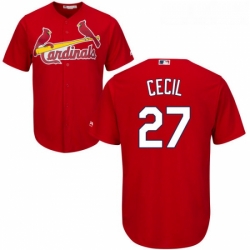Youth Majestic St Louis Cardinals 27 Brett Cecil Replica Red Alternate Cool Base MLB Jersey 