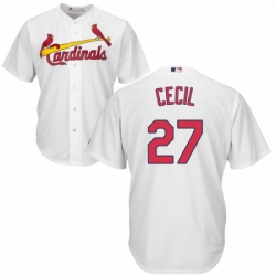 Youth Majestic St Louis Cardinals 27 Brett Cecil Replica White Home Cool Base MLB Jersey 