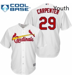 Youth Majestic St Louis Cardinals 29 Chris Carpenter Authentic White Home Cool Base MLB Jersey