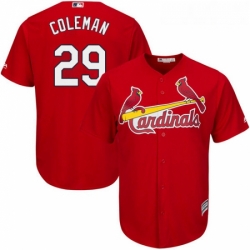 Youth Majestic St Louis Cardinals 29 Vince Coleman Authentic Red Alternate Cool Base MLB Jersey