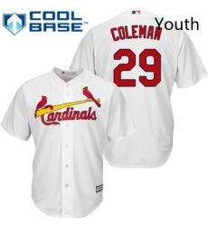 Youth Majestic St Louis Cardinals 29 Vince Coleman Authentic White Home Cool Base MLB Jersey