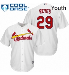 Youth Majestic St Louis Cardinals 29 lex Reyes Authentic White Home Cool Base MLB Jersey 