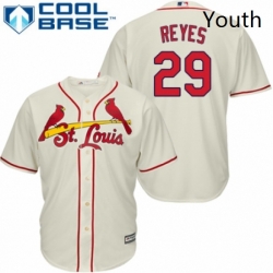 Youth Majestic St Louis Cardinals 29 lex Reyes Replica Cream Alternate Cool Base MLB Jersey 