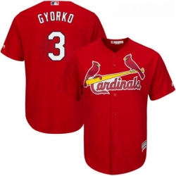 Youth Majestic St Louis Cardinals 3 Jedd Gyorko Authentic Red Alternate Cool Base MLB Jersey