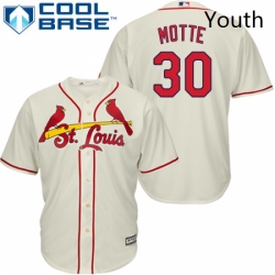 Youth Majestic St Louis Cardinals 30 Jason Motte Authentic Cream Alternate Cool Base MLB Jersey 