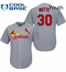 Youth Majestic St Louis Cardinals 30 Jason Motte Authentic Grey Road Cool Base MLB Jersey 