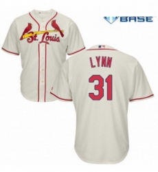 Youth Majestic St Louis Cardinals 31 Lance Lynn Authentic Cream Alternate Cool Base MLB Jersey