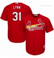 Youth Majestic St Louis Cardinals 31 Lance Lynn Authentic Red Alternate Cool Base MLB Jersey