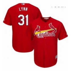 Youth Majestic St Louis Cardinals 31 Lance Lynn Replica Red Alternate Cool Base MLB Jersey