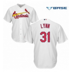 Youth Majestic St Louis Cardinals 31 Lance Lynn Replica White Home Cool Base MLB Jersey