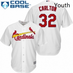 Youth Majestic St Louis Cardinals 32 Steve Carlton Replica White Home Cool Base MLB Jersey 