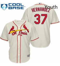 Youth Majestic St Louis Cardinals 37 Keith Hernandez Authentic Cream Alternate Cool Base MLB Jersey